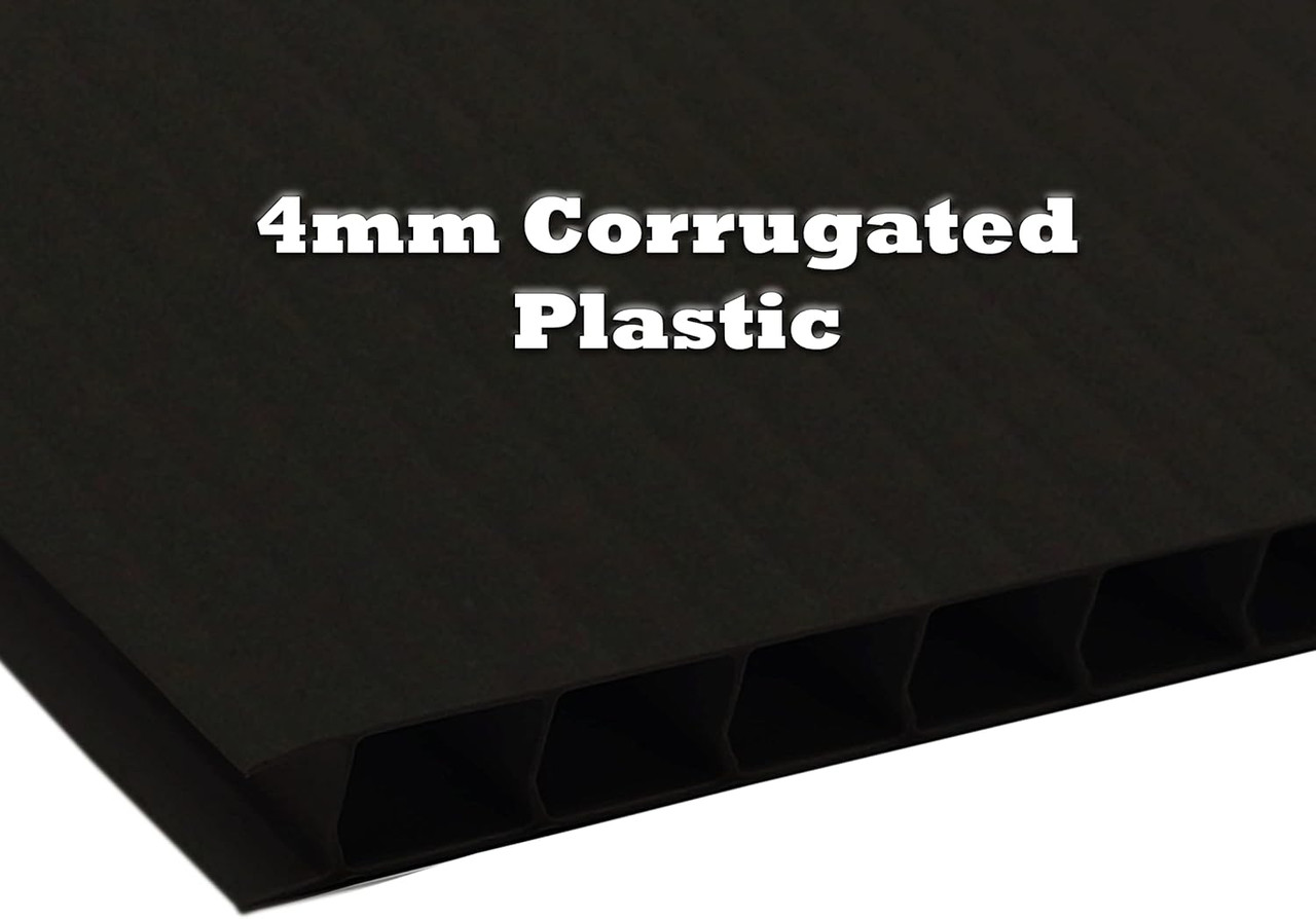 4mm Corrugated plastic sheets: 36 X 48 :10 Pack 100% Virgin Black