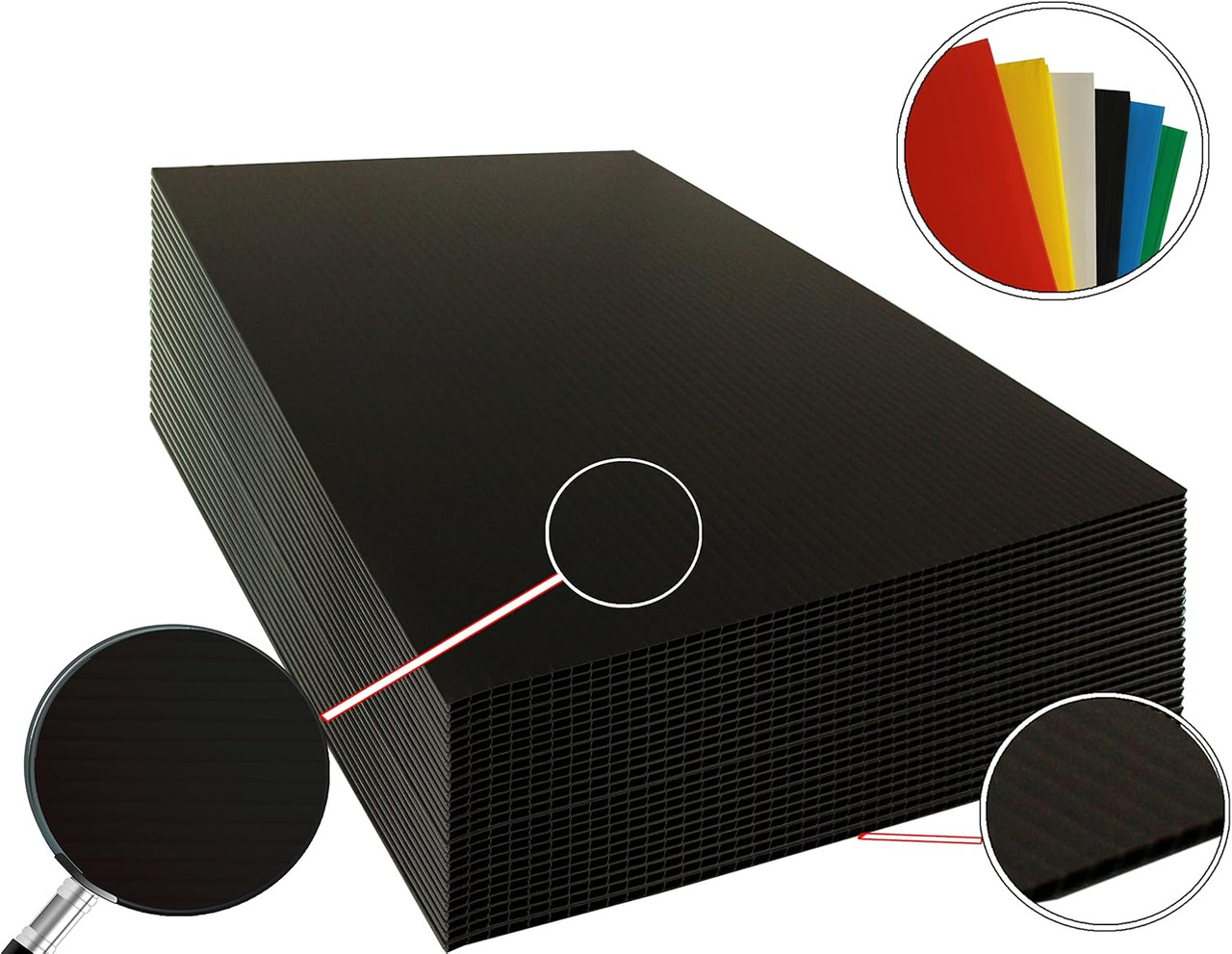 4mm Corrugated plastic sheets: 36 X 48 :10 Pack 100% Virgin Black
