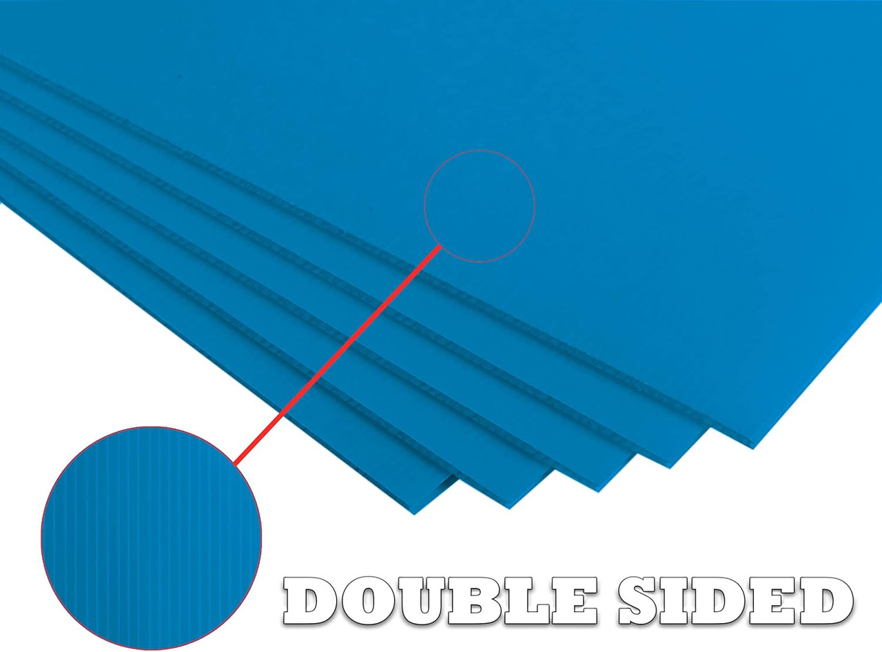 4mm Corrugated plastic sheets: 36 X 48 :10 Pack 100% Virgin Neon Blue