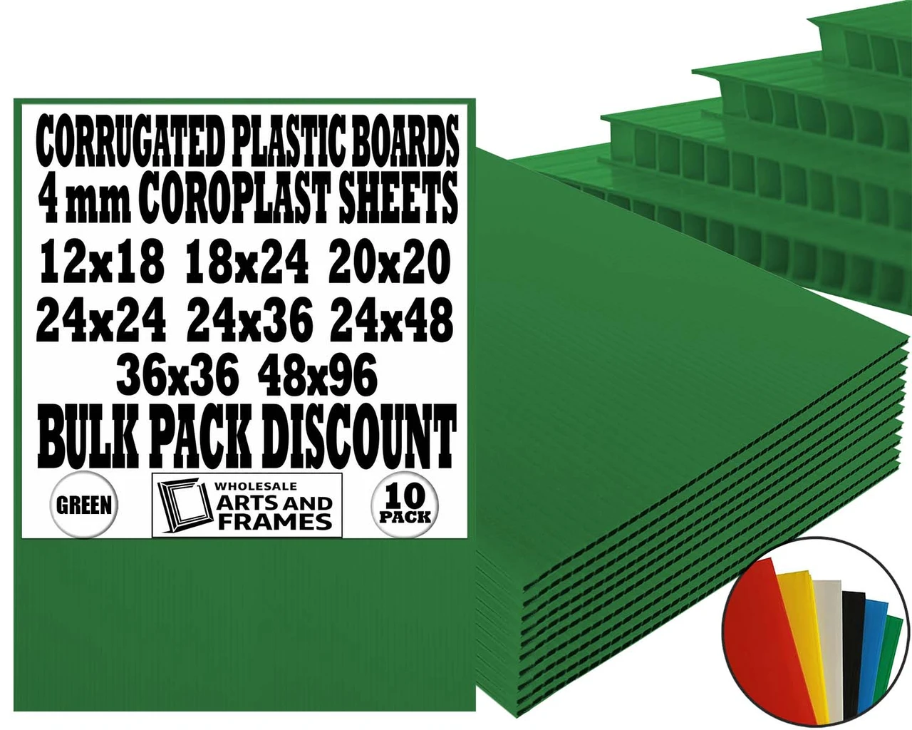 Neon Green 36x48 4mm Corrugated Plastic Sheets - Image 1