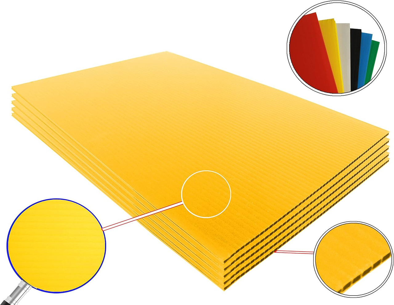 4mm Corrugated plastic sheets: 36 X 48 :10 Pack 100% Virgin Neon Yellow