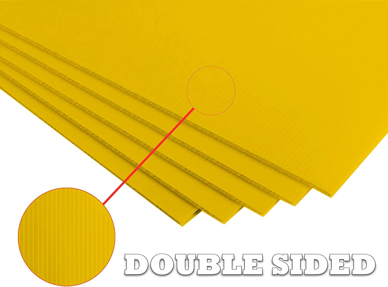 4mm Corrugated plastic sheets: 36 X 48 :10 Pack 100% Virgin Neon Yellow