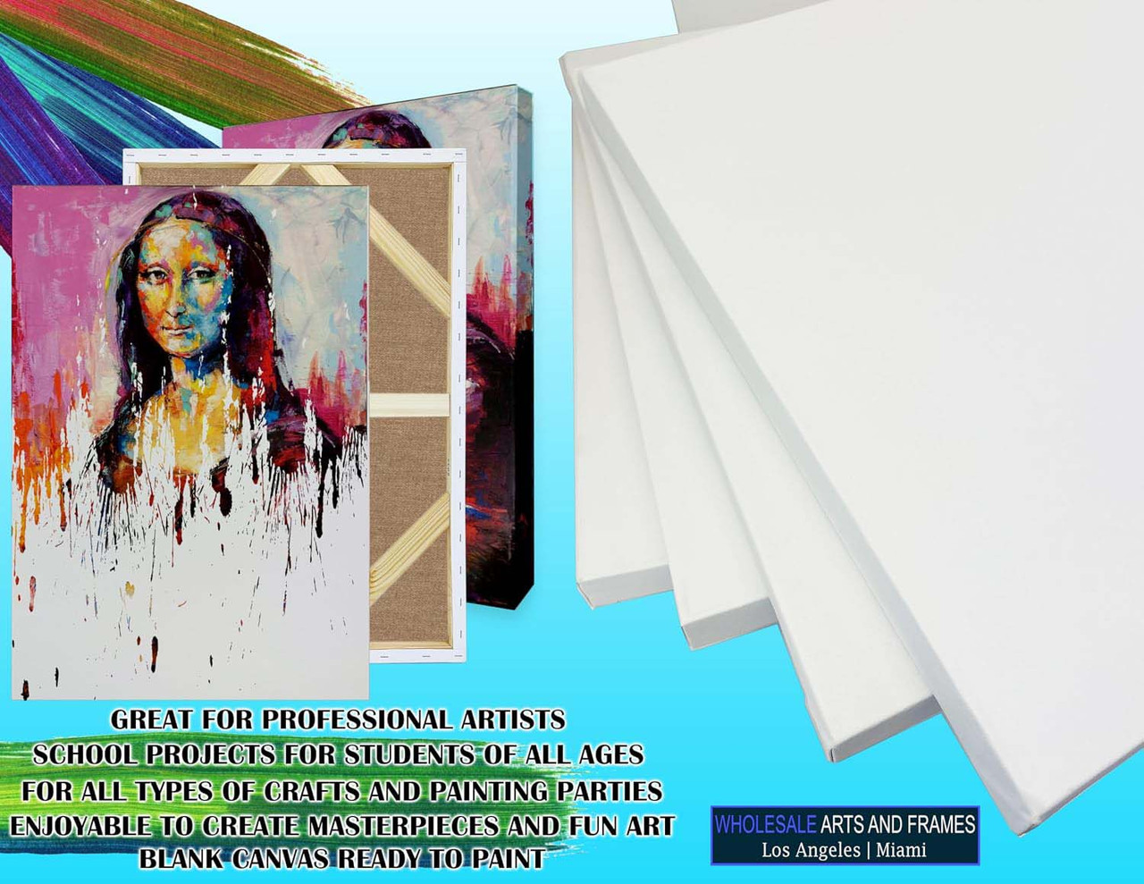 14 oz medium grain 2-1/2 inch stretched linen canvas for painting 72x96 - image 5