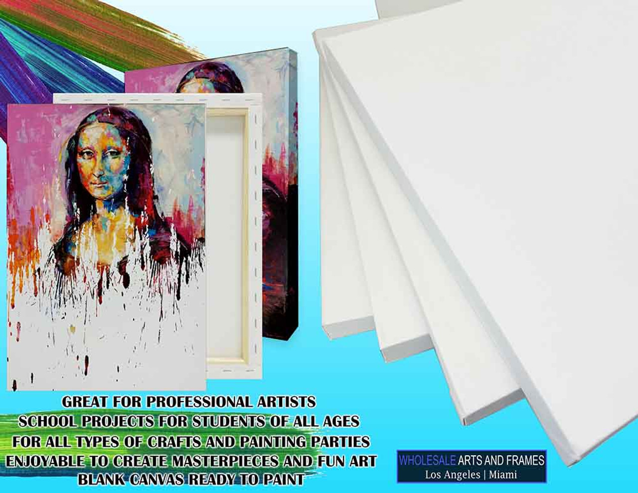 40x40 Medium grain stretched canvas texture 2-1/2 inch white cotton close-up