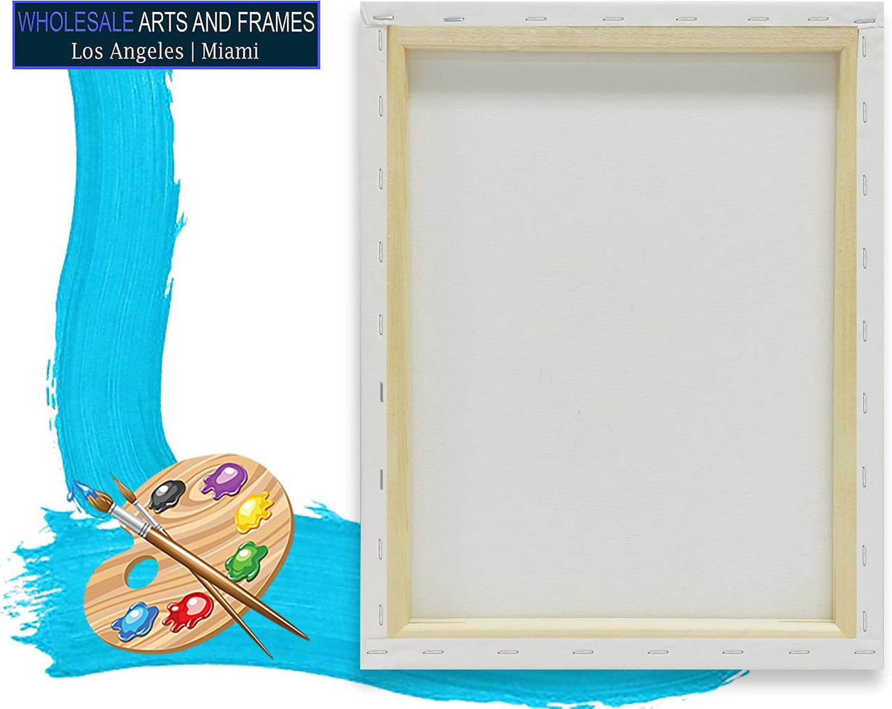Stretched Canvas for Painting 24x48 5 PK 3/4" Extra Fine Smooth Portrait Cotton Canvas 13 Oz, Triple Primed, Gallery Wrapped, Artist Canvas — image 4