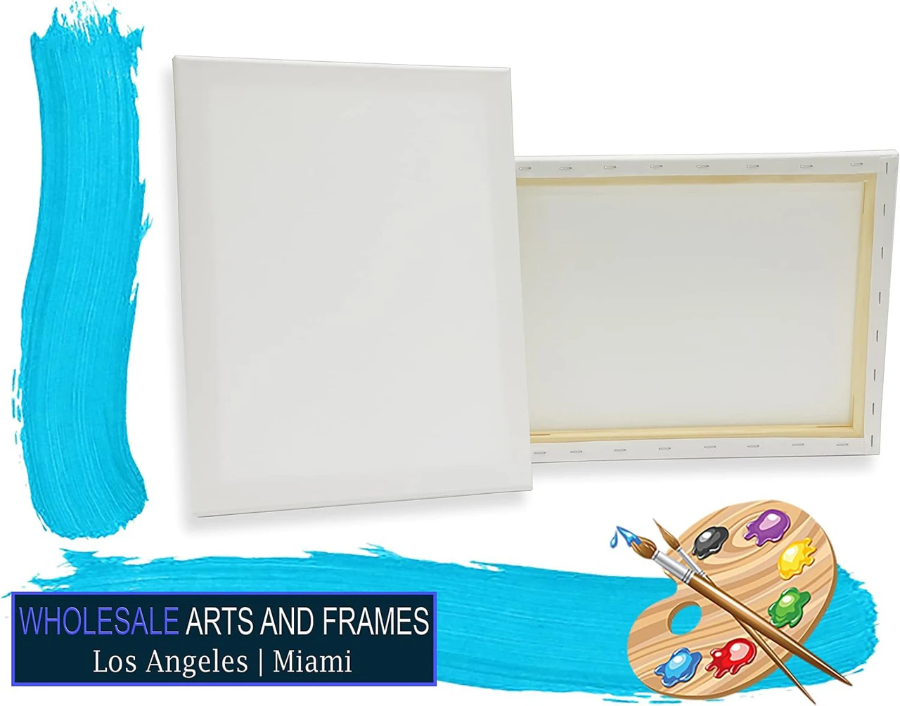 Stretched Canvas for Painting 30x40 5 PK 3/4" Extra Fine Smooth Portrait Cotton Canvas 13 Oz, Triple Primed, Gallery Wrapped, Artist Canvas — image 3