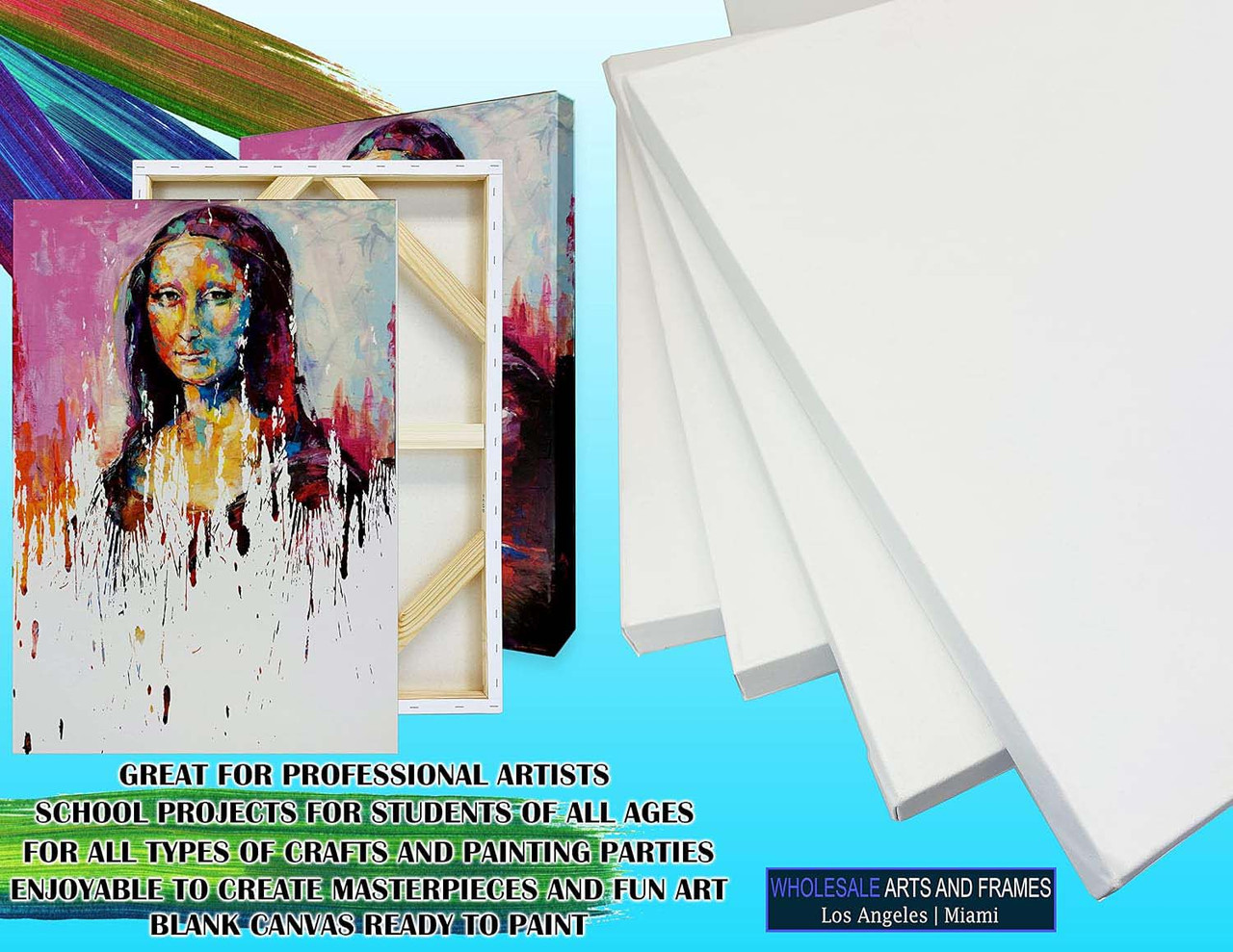 2-1/2 inch Extra Fine Cotton Stretched Canvas for Painting - Image 5