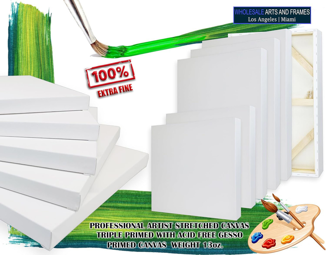 2-1/2 inch Extra Fine Cotton Stretched Canvas for Painting - Image 4