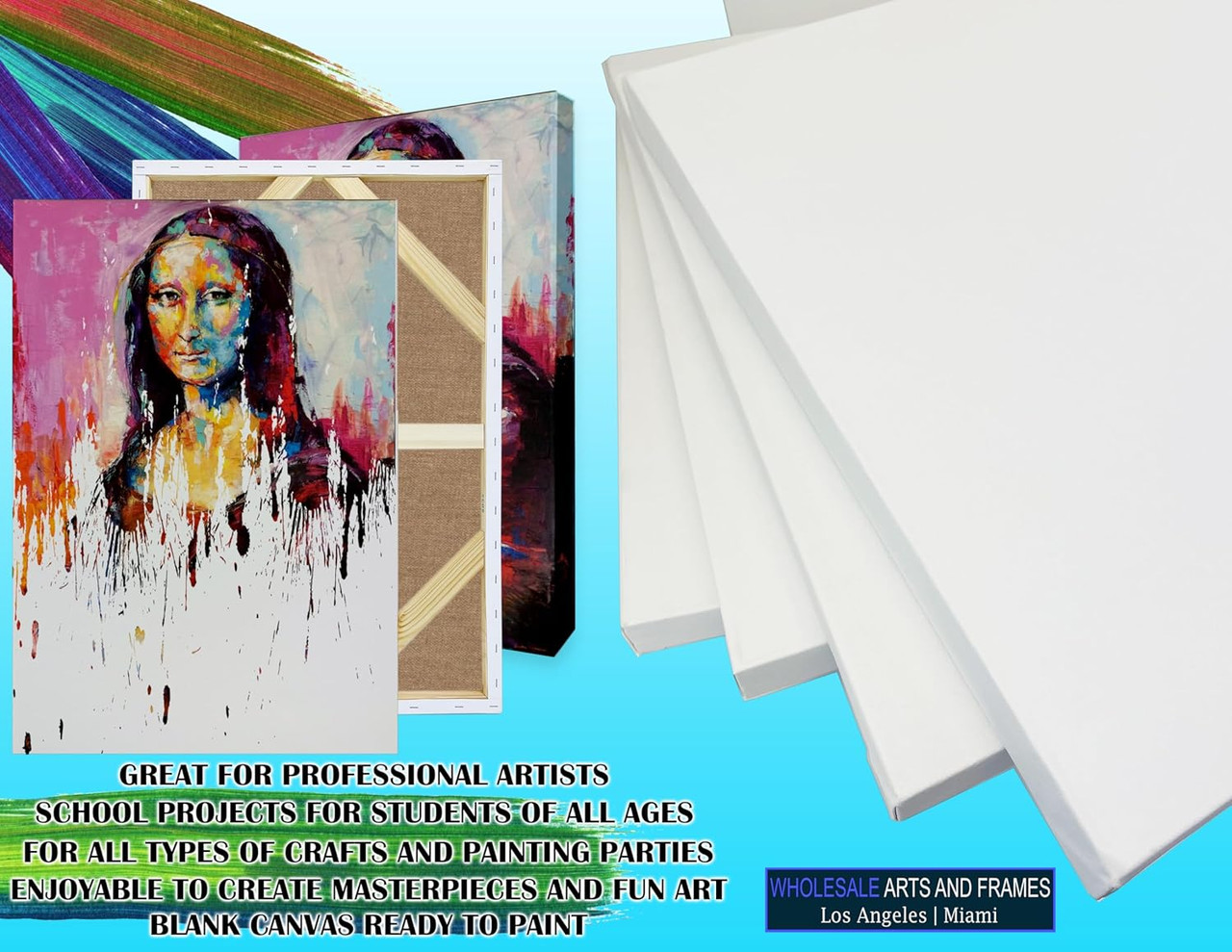 36X48 100 percent linen extra fine 1.5 inch canvas quadruple primed with acid free gesso 14oz