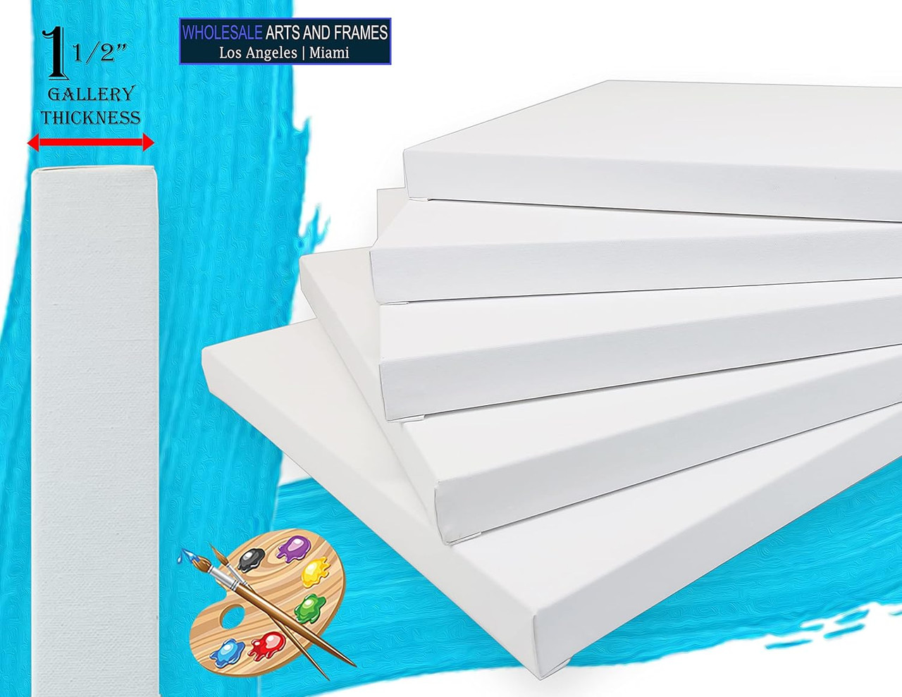 36X60 Bulk pack 1.5 inch linen gallery depth stretched canvas quadruple primed 14oz