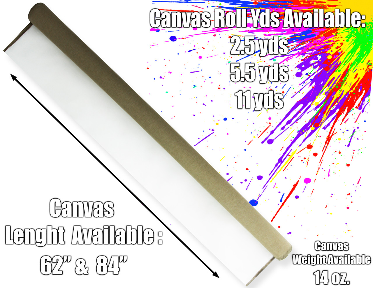 62" wide Medium Grain Triple \ Universal Primed 100% Linen Canvas -14 0z