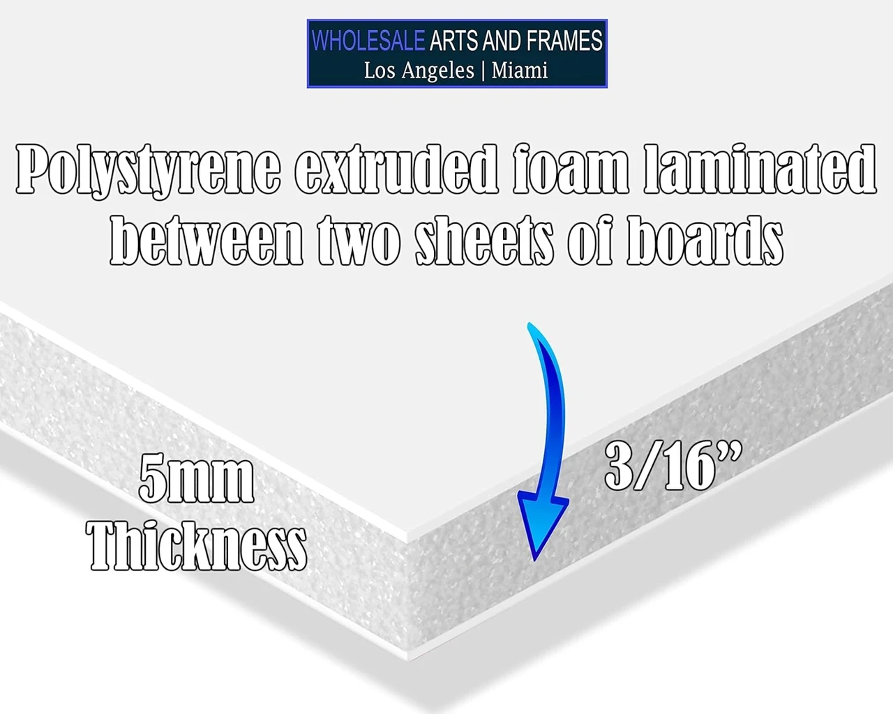 Acid Free Buffered  Foam Core 3/16" Backing Board :  5  x  7