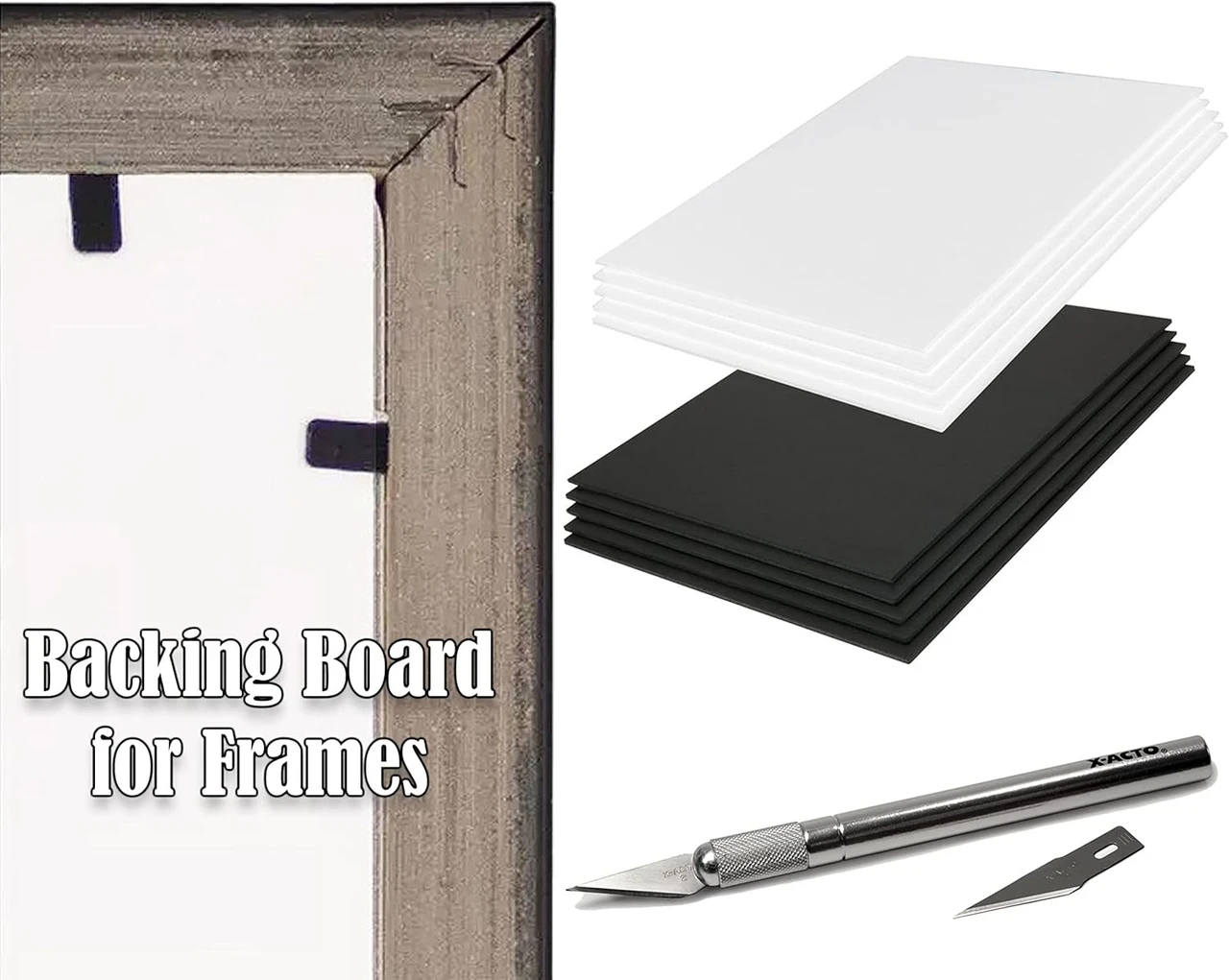 3/16" Black Buffered Foam Core Boards :12 X 16