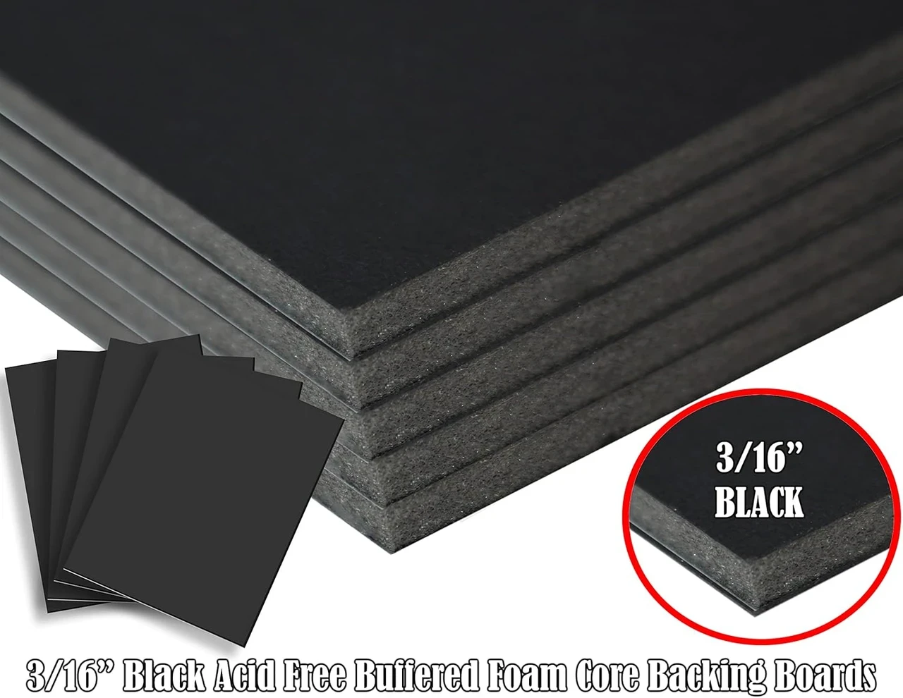 3/16" Black Buffered Foam Core Boards :30 x 40