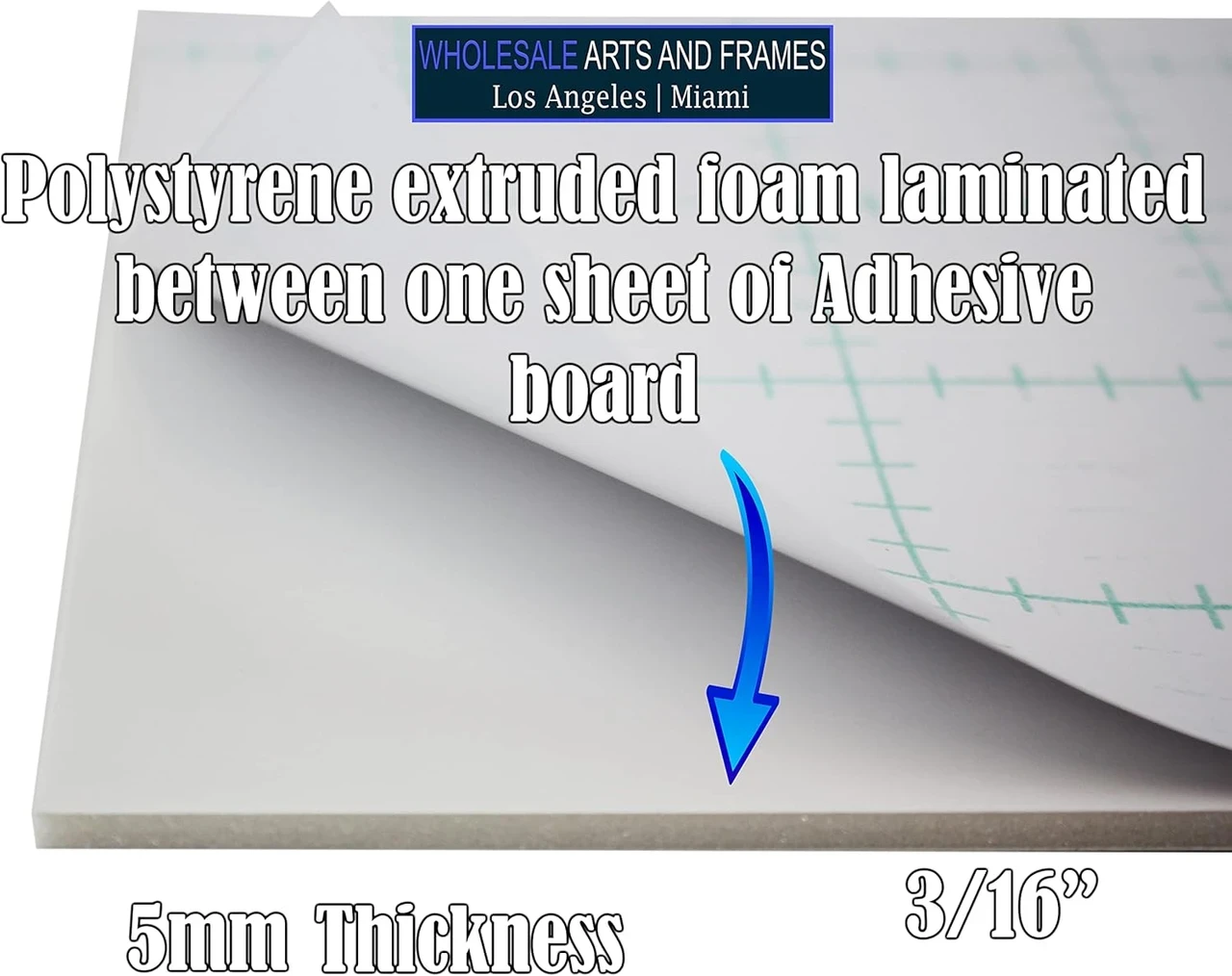 3/16" White 1 Side Self Adhesive Foam Core Boards : 24 X 48