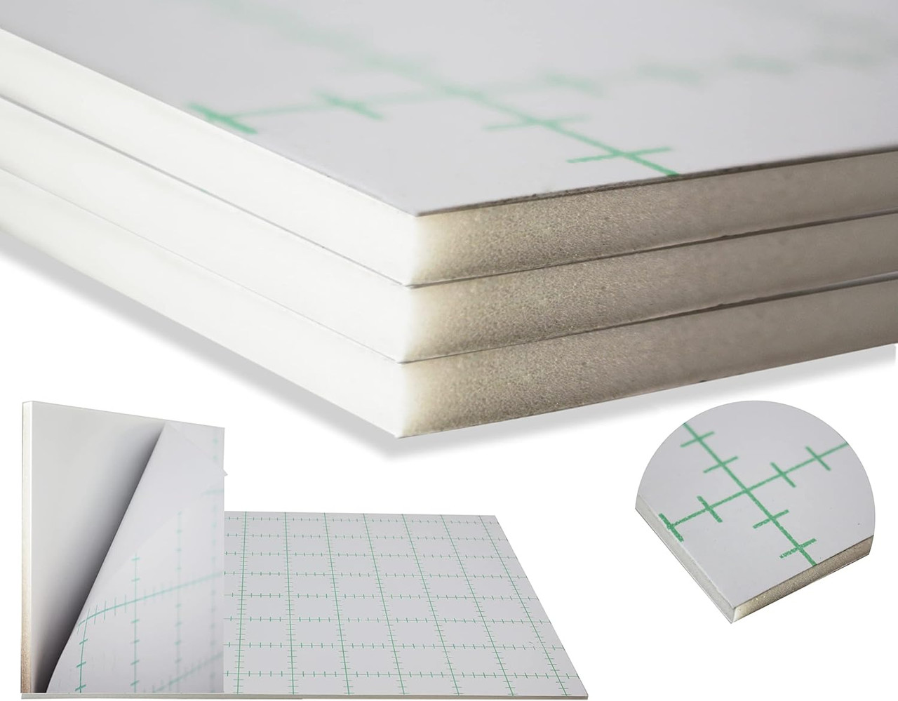 3/16" White 1 Side Self Adhesive Foam Core Boards  Custom Size