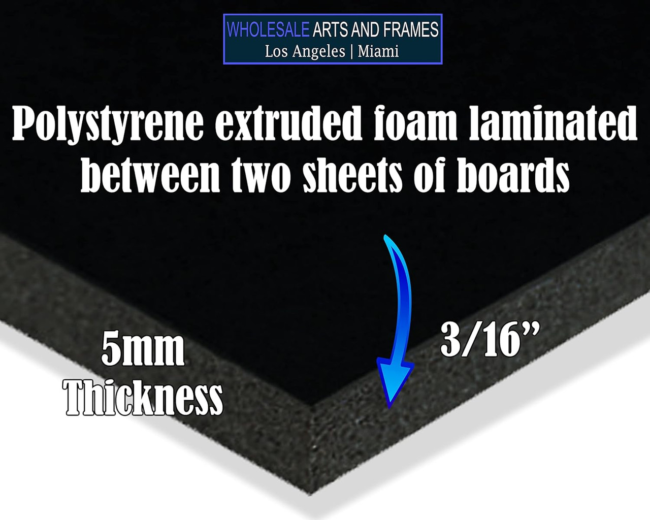 3/16" Black Buffered Foam Core Boards  Custom Size