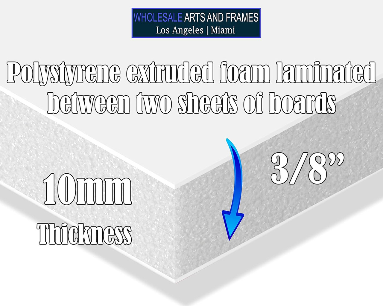 3/8"  White Acid Free Buffered Foam Core Boards  Custom Size