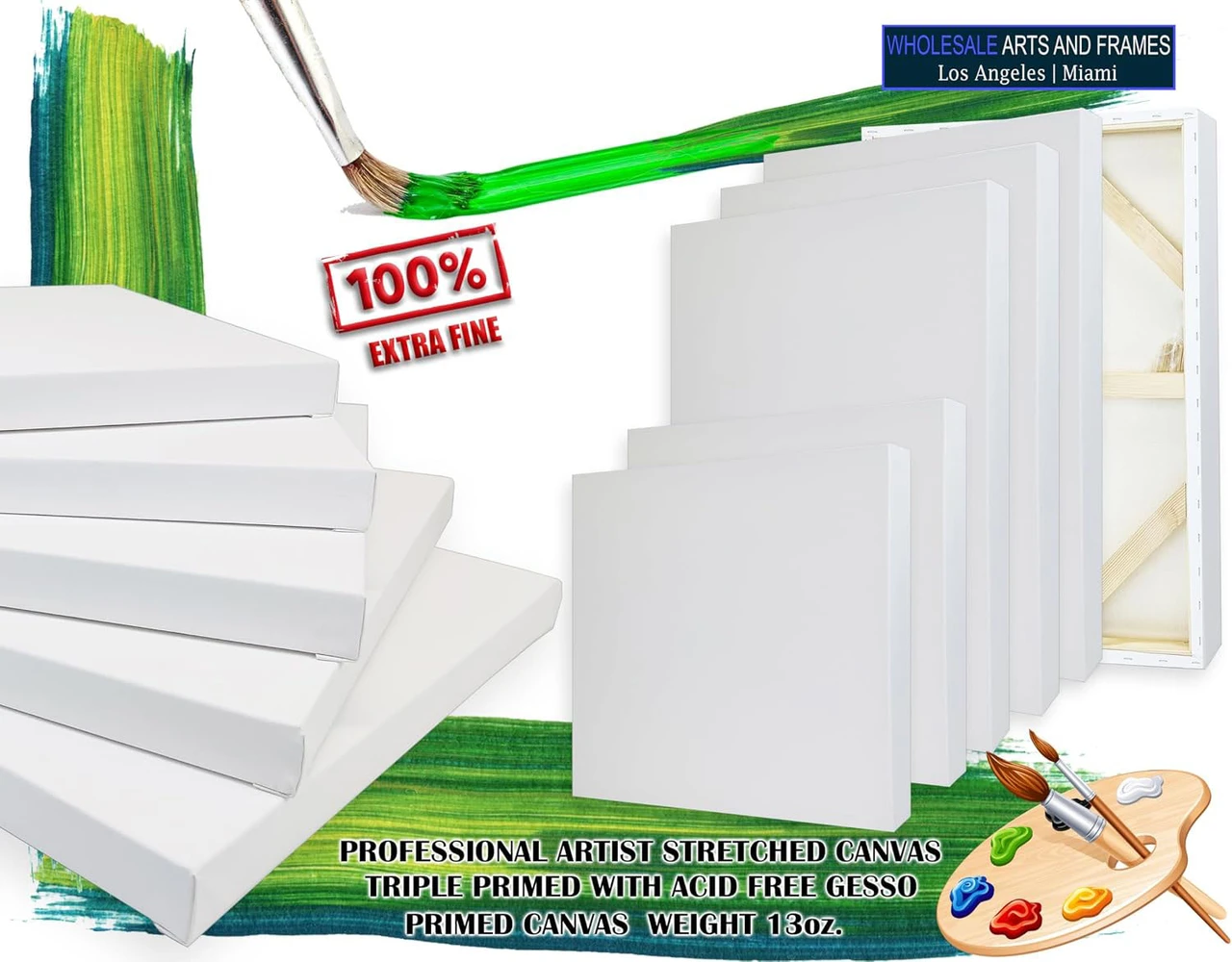 2-1/2 inch Extra Fine Cotton Stretched Canvas for Painting - Image 4