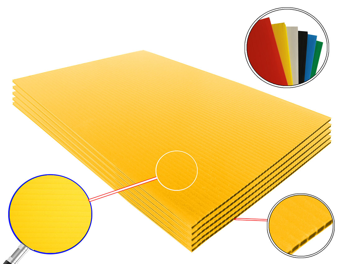 Neon Yellow 12x18 4mm Corrugated Plastic Sheets - Image 2