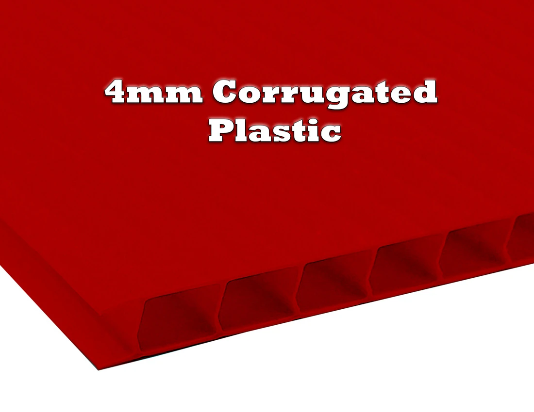 Neon Red 14x22 4mm Corrugated Plastic Sheets - Image 3