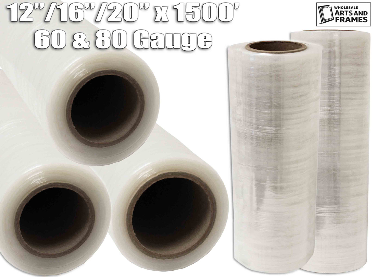 16" x 1500' 80 Gauge Cast Stretch Film Rolls - Industrial Stretch Wrap - Case of 6