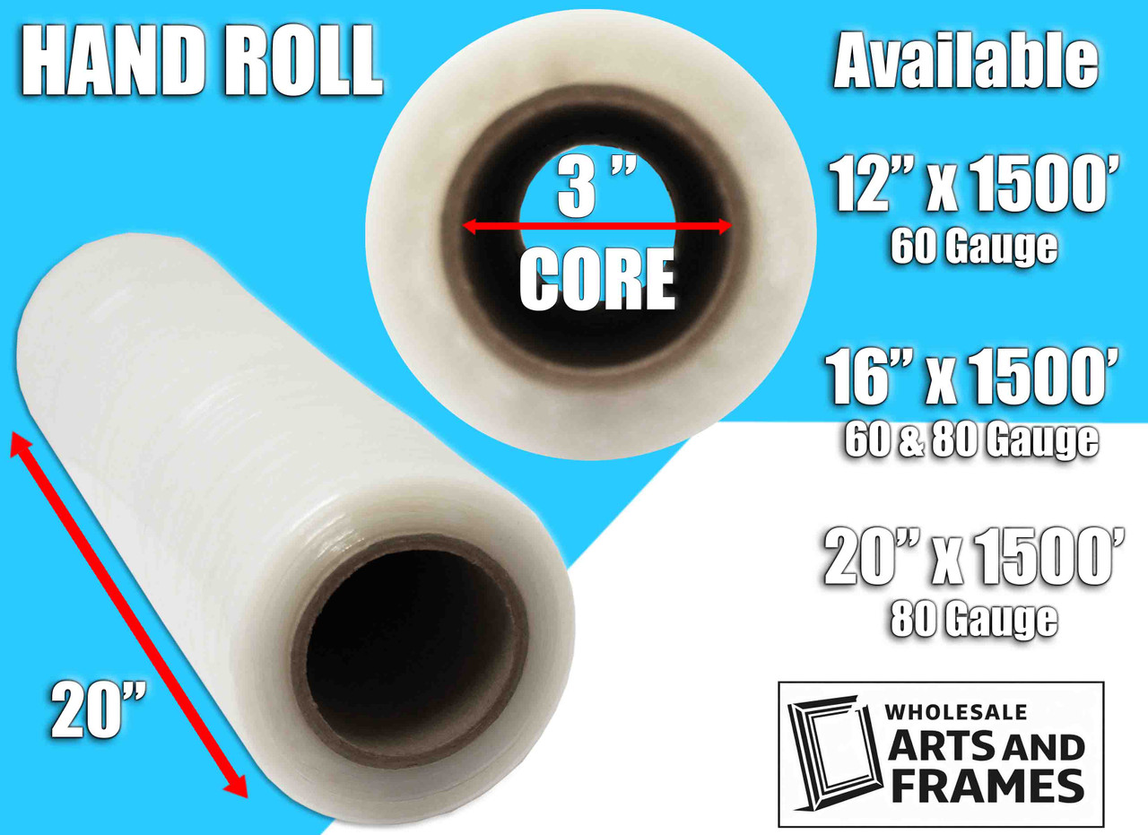 16" x 1500' 80 Gauge Cast Stretch Film Rolls - Industrial Stretch Wrap - Case of 6