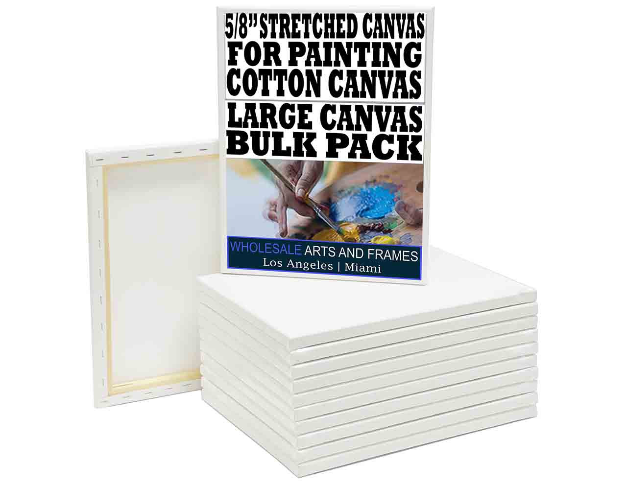 9x12 Bulk pack 5/8 inch stretched canvas cotton artist blank canvases