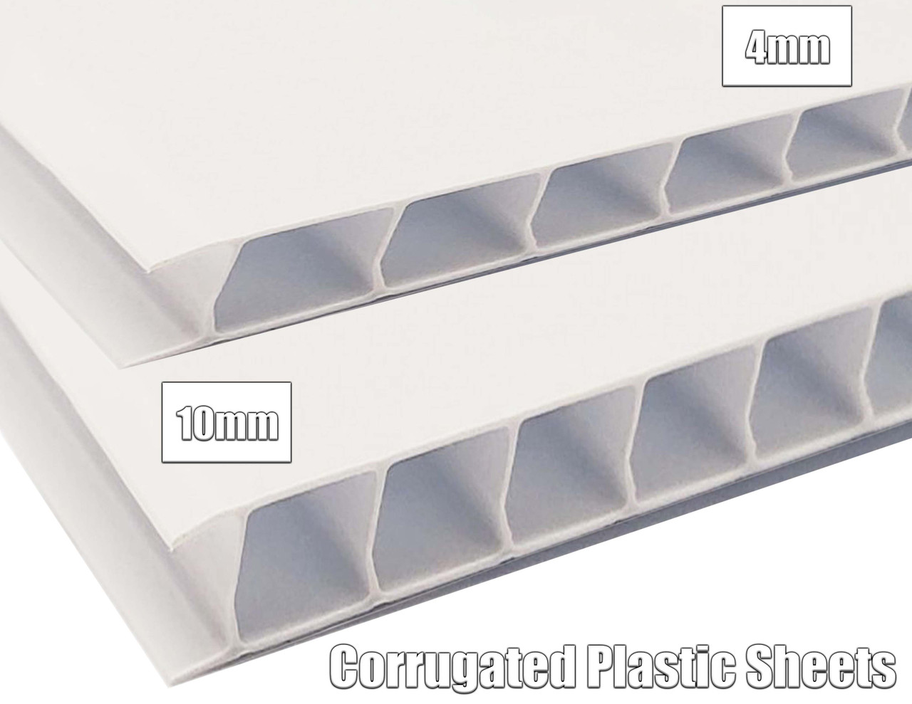 10mm Corrugated Plastic Sheets 10 pack 100% Virgin White  Custom Size