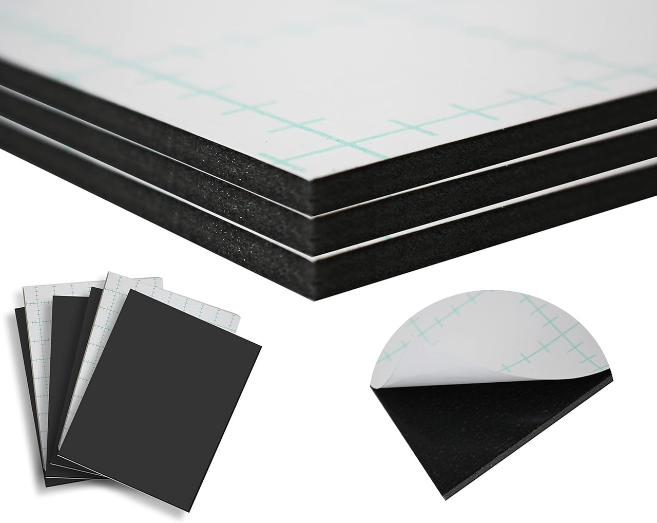 3/16" Black 1 Side Self Adhesive Foam Core Boards  custom size