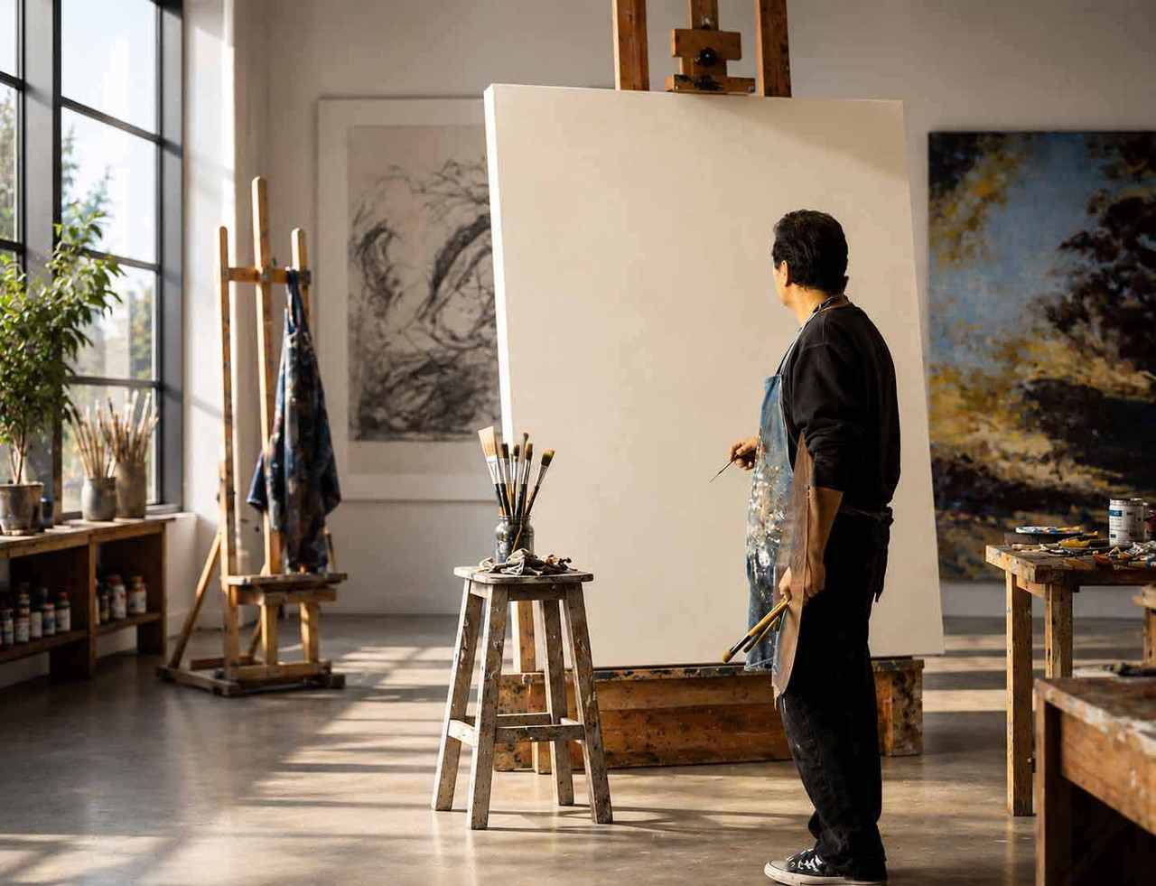 63" Canvas Rolls for Painting Large Blank Canvas Fabric by the Yard 6|25|50|100 Yd 13oz Primed Artist Canvas Roll-Cotton Duck, Unstretched Cloth, Quality Fabric for Painters, SDK Murals, Backdrops