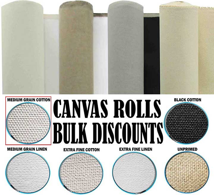 84" Canvas Rolls for Painting Large Blank Canvas Fabric by the Yard 6|25|50|100 Yd 13oz Primed Artist Canvas Roll-Cotton Duck, Unstretched Cloth, Quality Fabric for Painters, SDK Murals, Backdrops