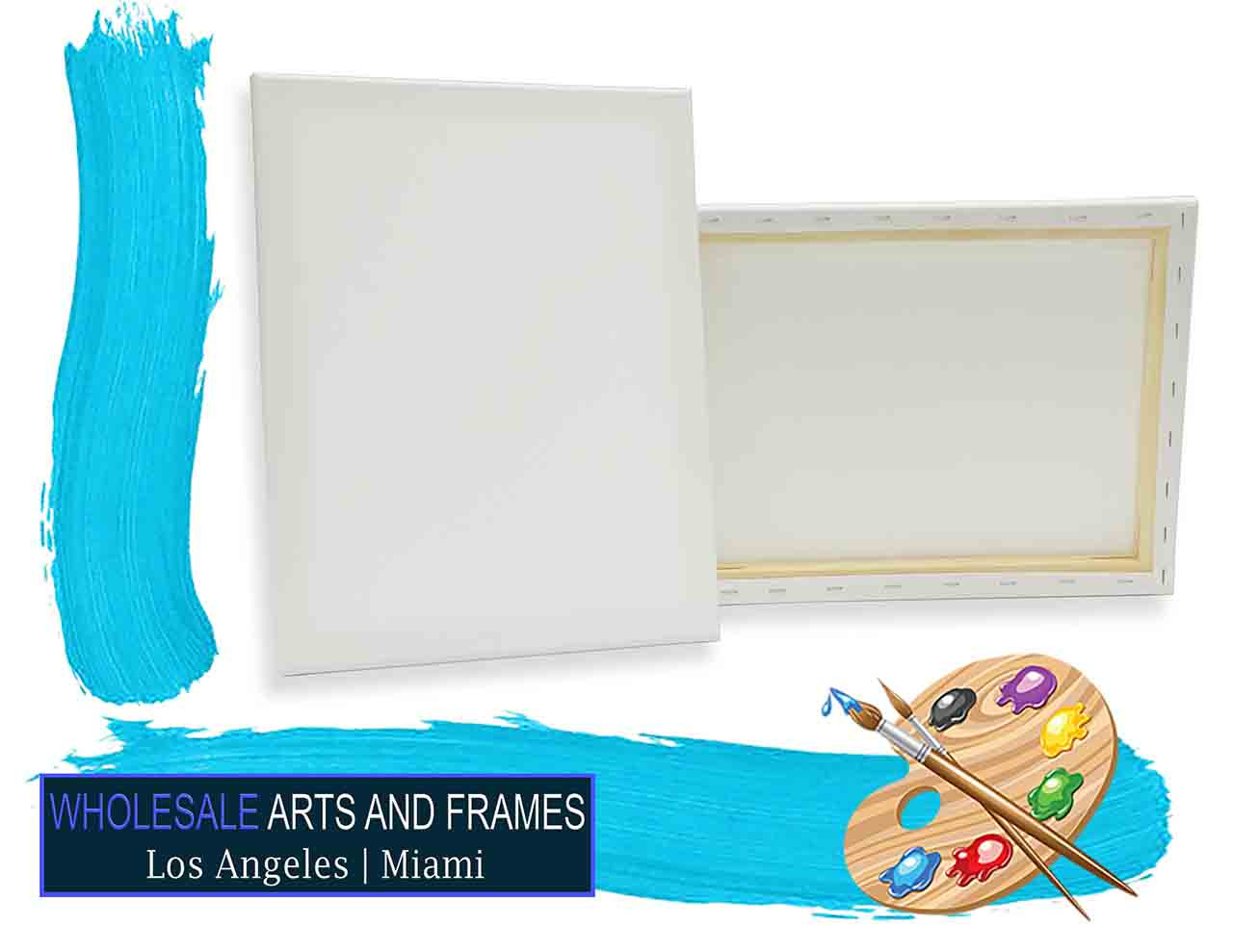 18x36 3/4 inch stretched canvas white cotton artist canvas stack angled view