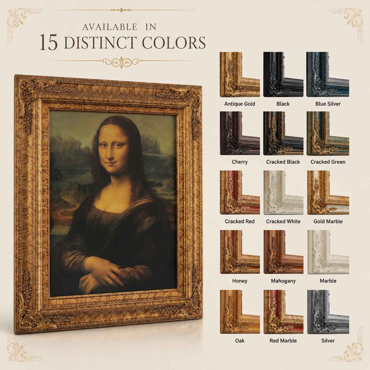 4" Ornate Wood Frames: 13X13