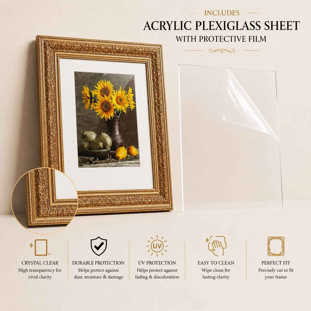 4" Ornate Wood Frames: 13X13