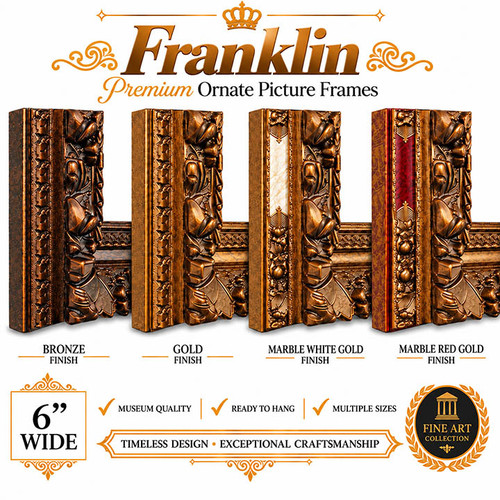 10x20 Ornate Picture Frame - 6-Inch Franklin European Royal Vintage Antique Style Frame