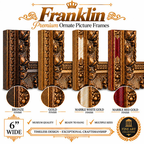 72x120 Ornate Picture Frame - 6-Inch Franklin European Royal Vintage Antique Style Frame