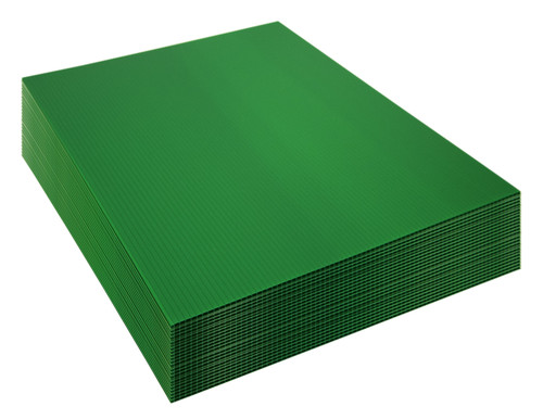 4mm Corrugated plastic sheets: 36 X 48 :10 Pack 100% Virgin Neon  Green