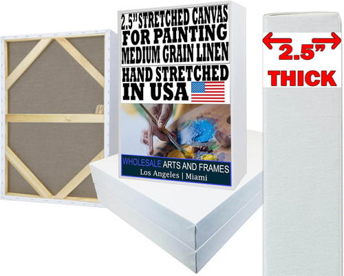 14 oz medium grain 2-1/2 inch stretched linen canvas for painting 60x60 - image 1
