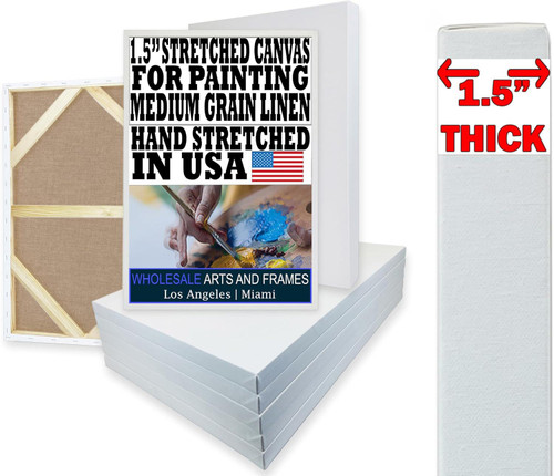 14 oz medium grain 1-1/2 inch stretched linen canvas for painting 60x96 - image 1