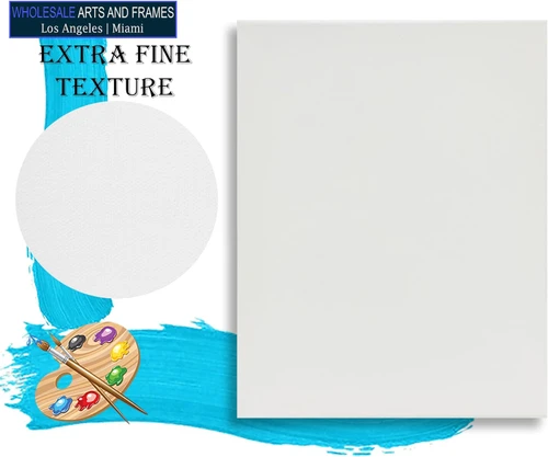 Stretched Canvas for Painting 8x10 5 PK 3/4" Extra Fine Smooth Portrait Cotton Canvas 13 Oz, Triple Primed, Gallery Wrapped, Artist Canvas — image 2