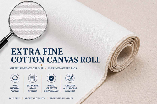60" Canvas Rolls for Painting Large Blank Canvas Fabric by the Yard 6|25|50|100 Yd 13oz Extra Fine Artist Canvas Roll-Cotton Duck, Unstretched Cloth, Quality Fabric for Painters, SDK Murals, Backdrops