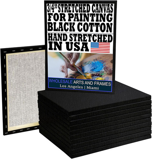 Black stretched cotton canvas product image 1
