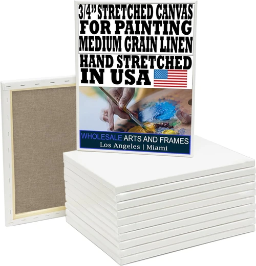 14 oz medium grain stretched linen canvas for painting 12x16 - image 1