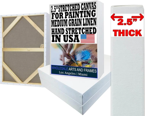 14 oz medium grain 2-1/2 inch stretched linen canvas for painting 48x96 - image 1