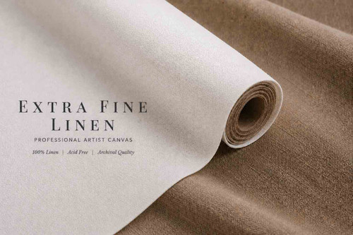 62" Linen Canvas Rolls for Painting Large Blank Canvas Fabric by the Yard 2.5|5.5|11 Yd 14oz Universal Triple Primed Artist Linen Canvas Roll. Belgian Linen Alternative for Painters, SDK Murals