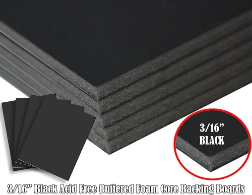 3/16" Black Buffered Foam Core Boards  :48 X 72