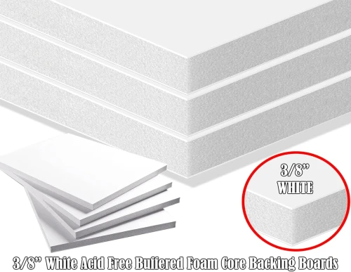3/8"  White Acid Free Buffered Foam Core Boards  : 24 x 36