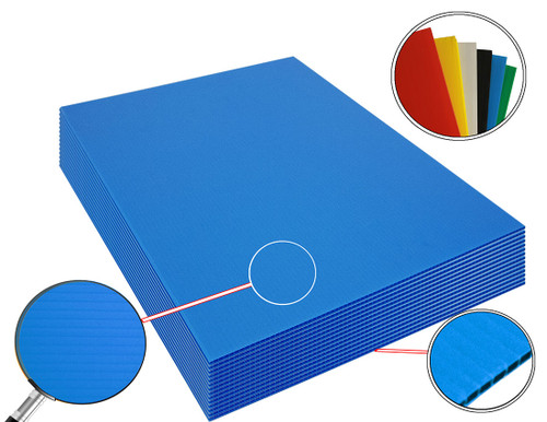 Neon Blue 14x22 4mm Corrugated Plastic Sheets - Image 2