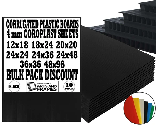 Black 24x24 4mm Corrugated Plastic Sheets - Image 1